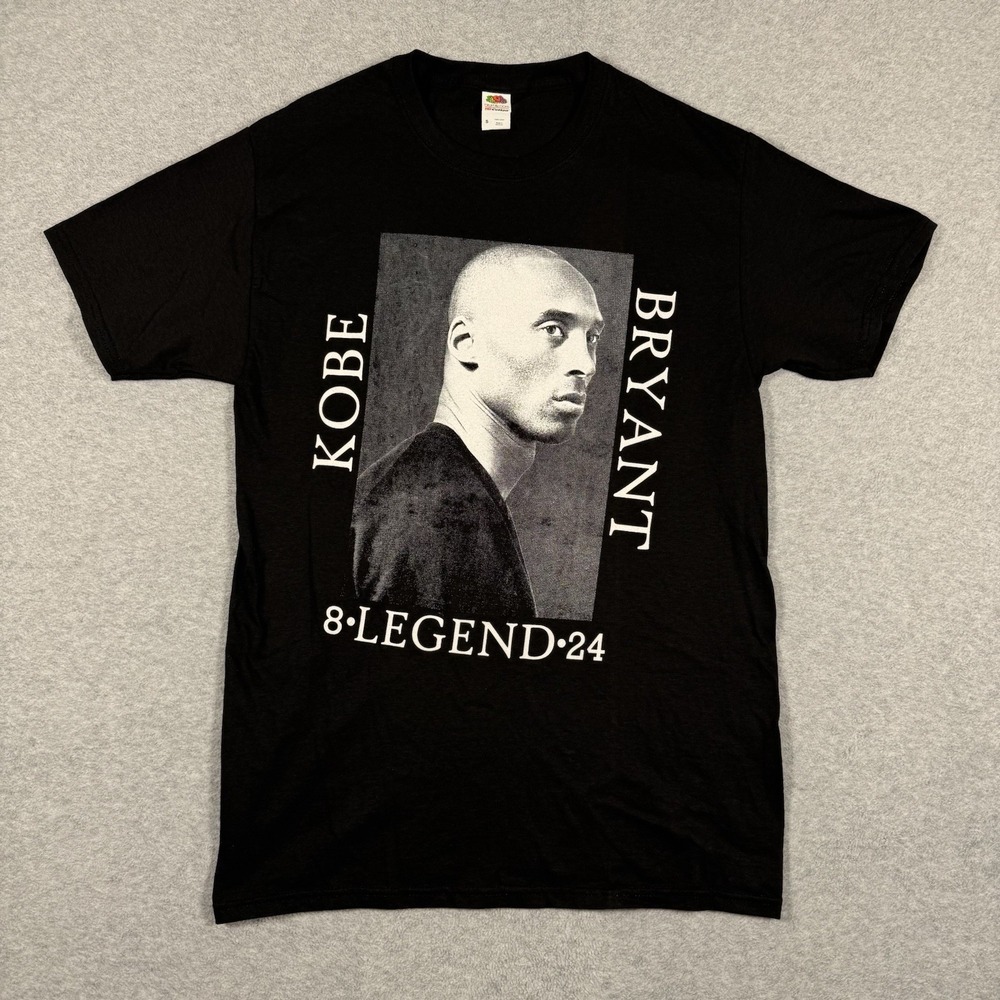 Kobe Bryant 8 Legend 24 Memorial Graphic T Shirt Black Mens Size S
